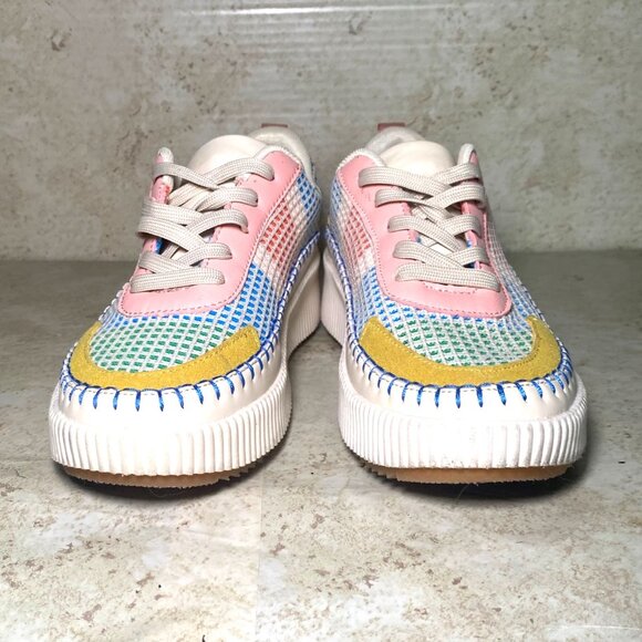 Nicole Miller Brita Platform Sneakers Mesh Suede Accents  Multicolor Design READ - Picture 2 of 9